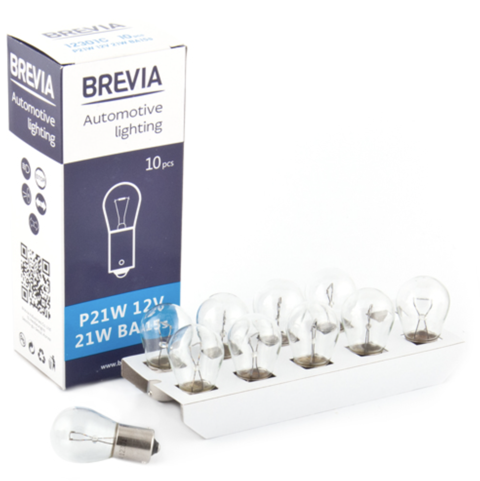 Автолампа Brevia P21W 12V 21W BA15s CP (12301C)