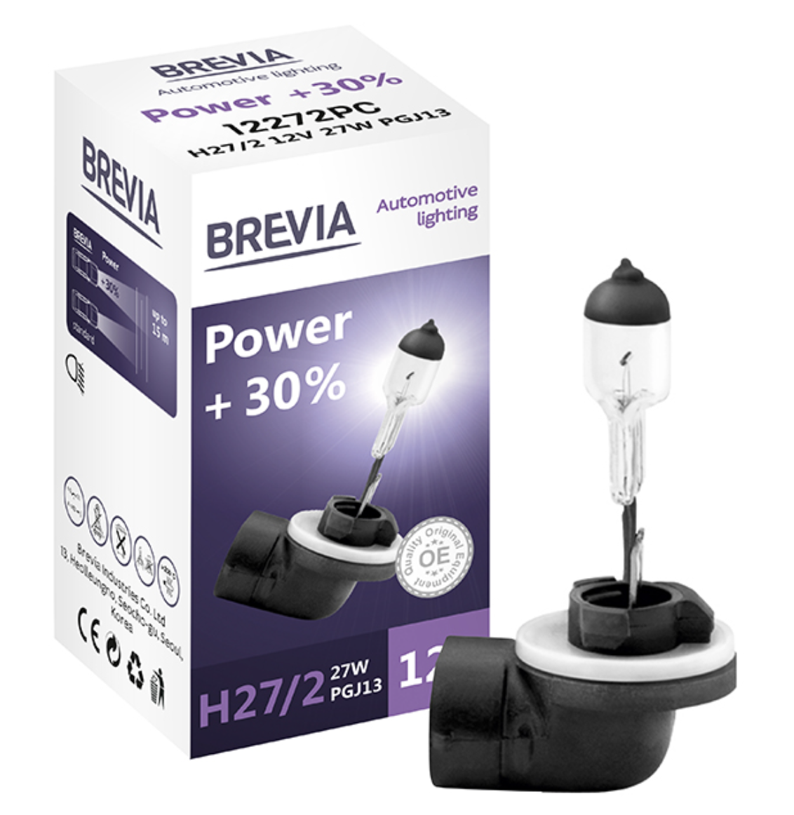 Автолампа Brevia H27/2 12V 27W PGJ13 Power +30% CP (12272PC)