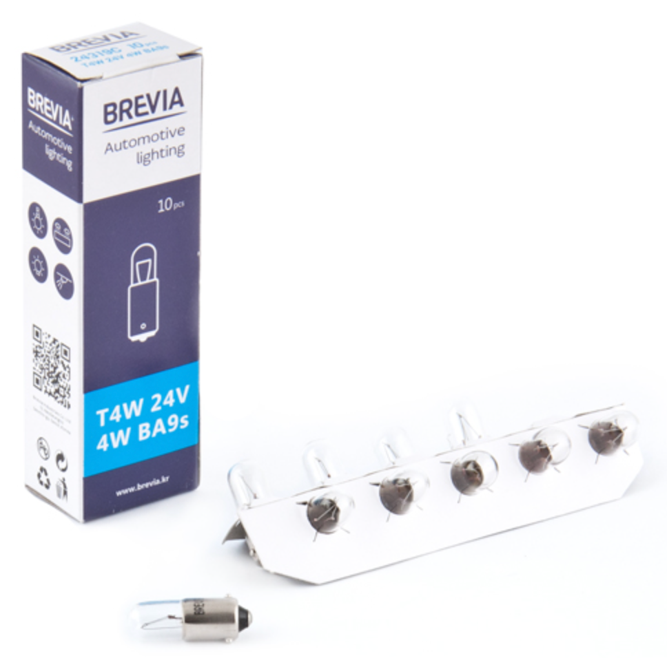 Автолампа Brevia T4W 24V 4W BA9s CP (24319C)