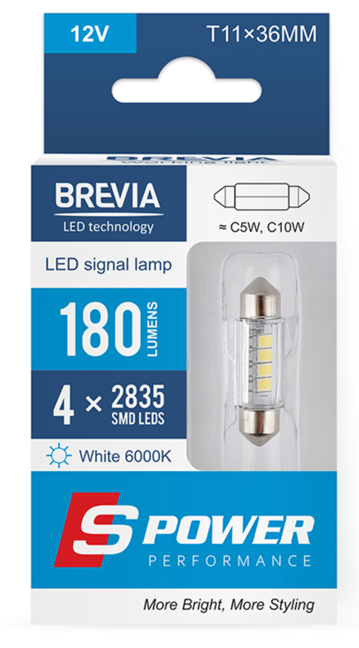 Автолампа Brevia S-Power C5W (10214X2)