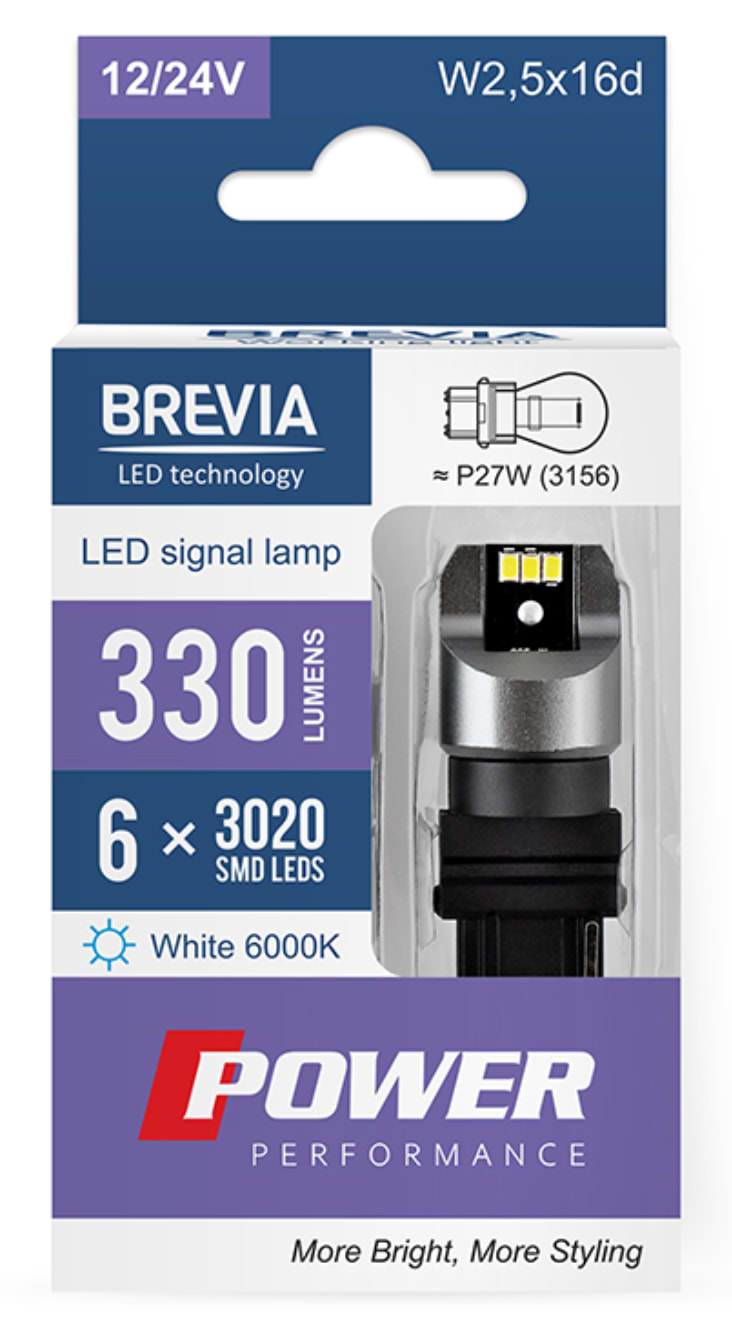 Автолампа Brevia Power P27W (10138X2)