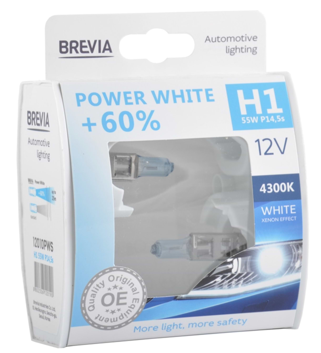 Автолампа Brevia H1 12V 55W P14,5s Power White +60% 4300K S2 (12010PWS)