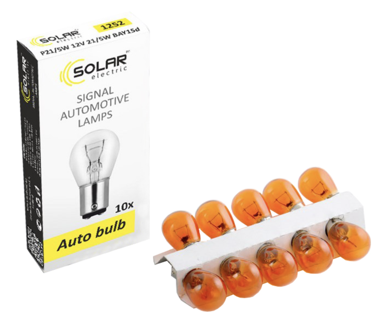 Автолампа Solar PY21W 12V 21W BAU15s Amber (1251)