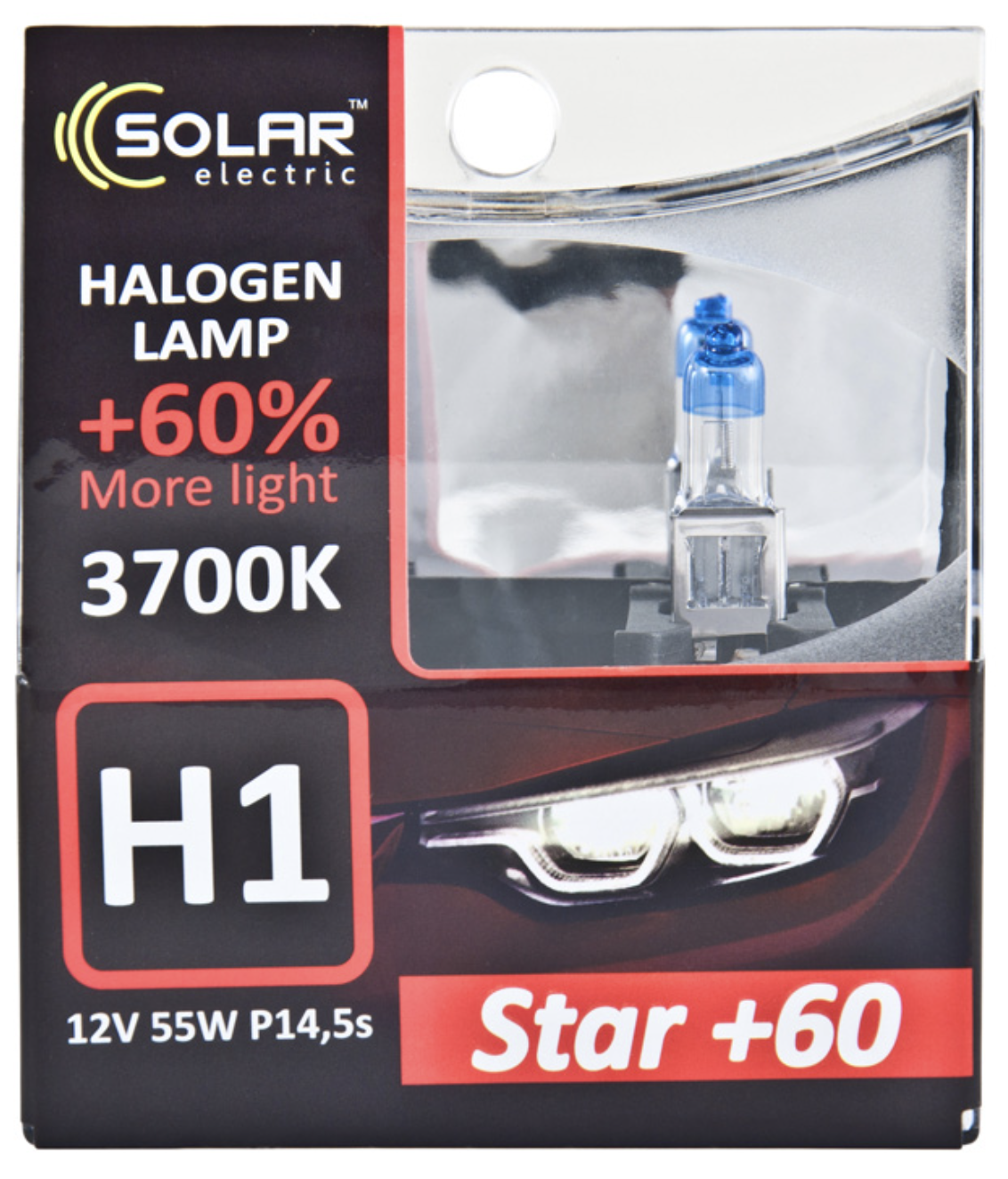 Автолампа Solar H1 12V 55W P14.5s SET (1231S2)