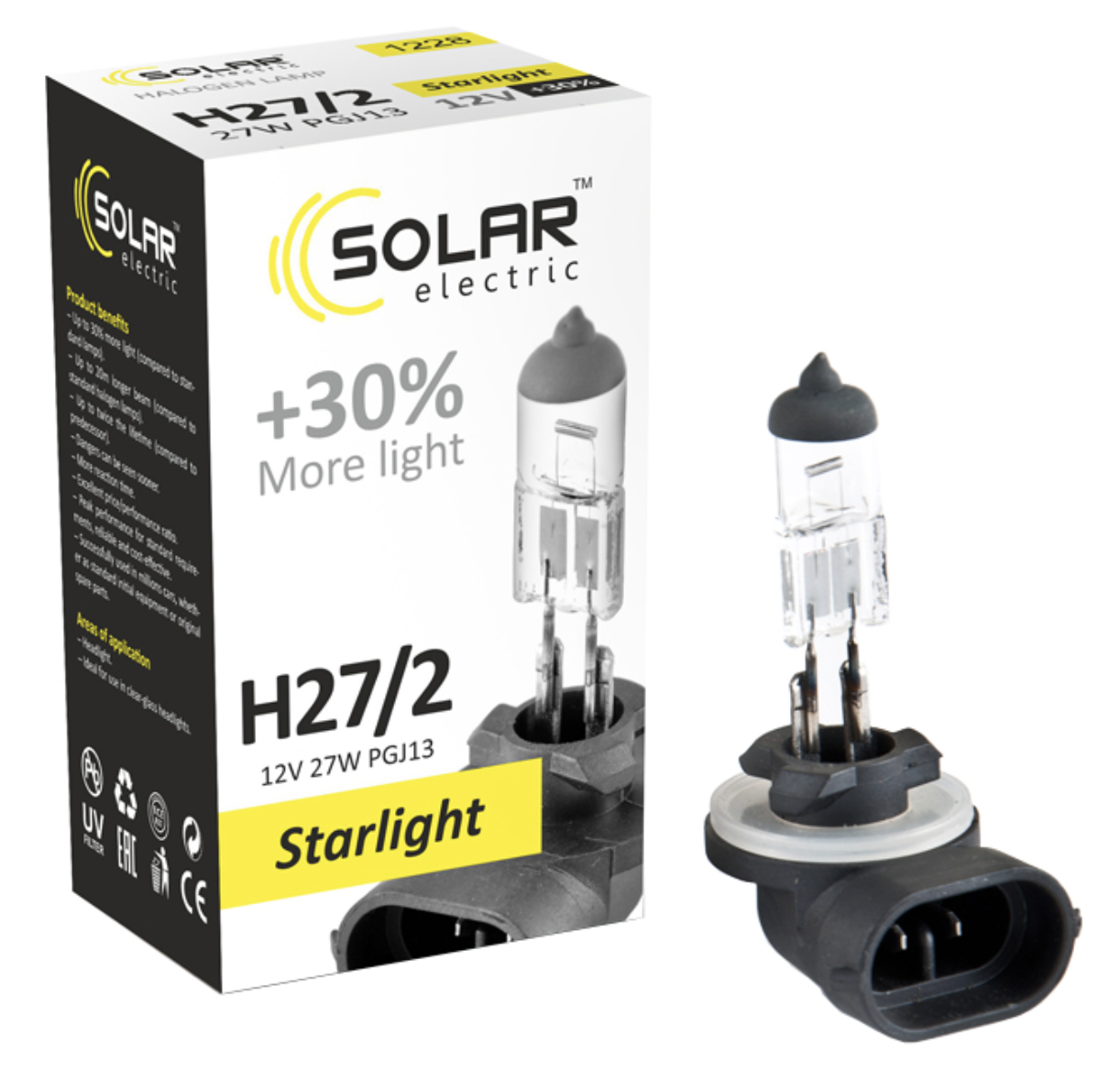Автолампа Solar H27/2 12V 27W PGJ13 (1228)