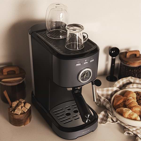 Фото - Уценка - Кофеварка рожковая Cecotec Power Espresso 20 Pecan Steel (CCTC-00275)