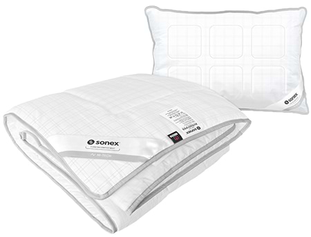 Фото - Набір ковдра полуторна + подушка Sonex 140x205 штучний лебединий пух Antistress Карбон + 50х70 (SO102196)