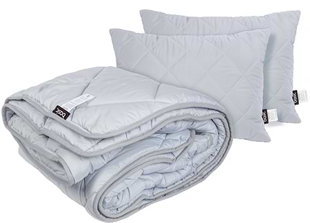 Фото - Набір ковдра євро + 2 подушки Sonex 200х220 антиалергенне волокно Basic Silver + 50х70 (SO102342)