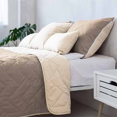 Набір покривало + наволочки двоспальний Sonex Bora Bora 220x240 см +нав. 50x70 см 2 шт. Коричневе з бежевим (SO102397) - Фото 1