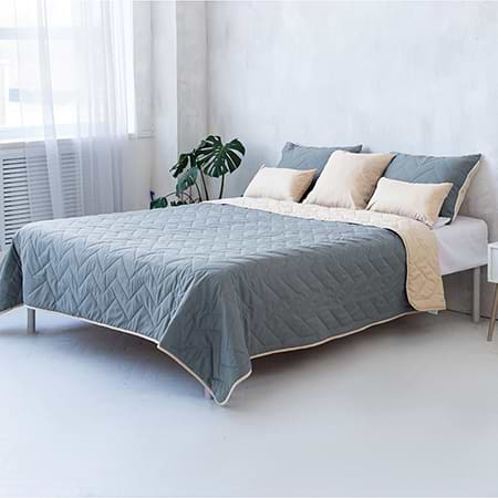 Набір покривало + наволочки двоспальний Sonex Bora Bora 220x240 см +нав. 50x70 см 2 шт. Сіро-бежеве (SO102398) - Фото 1