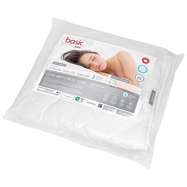 Фото - Ковдра демісезонна двоспальна євро Sonex 200x220 антиалергенне волокно Basic Antistress Cube (SO102441)