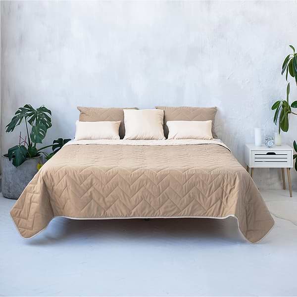 Фото - Набор покрывало + наволочки двуспальный Sonex Bora Bora 220x240 см +нав. 50x70 см 2 шт. Коричневый с бежевым (SO102397)