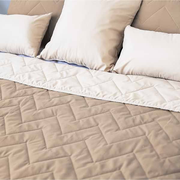 Фото - Набор покрывало + наволочки двуспальный Sonex Bora Bora 220x240 см +нав. 50x70 см 2 шт. Коричневый с бежевым (SO102397)