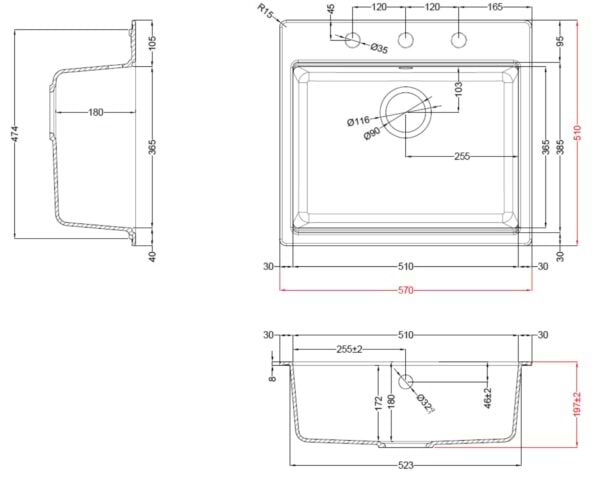 Фото - Мойка кухонная Elleci TIME 105 on top bianco soft 39