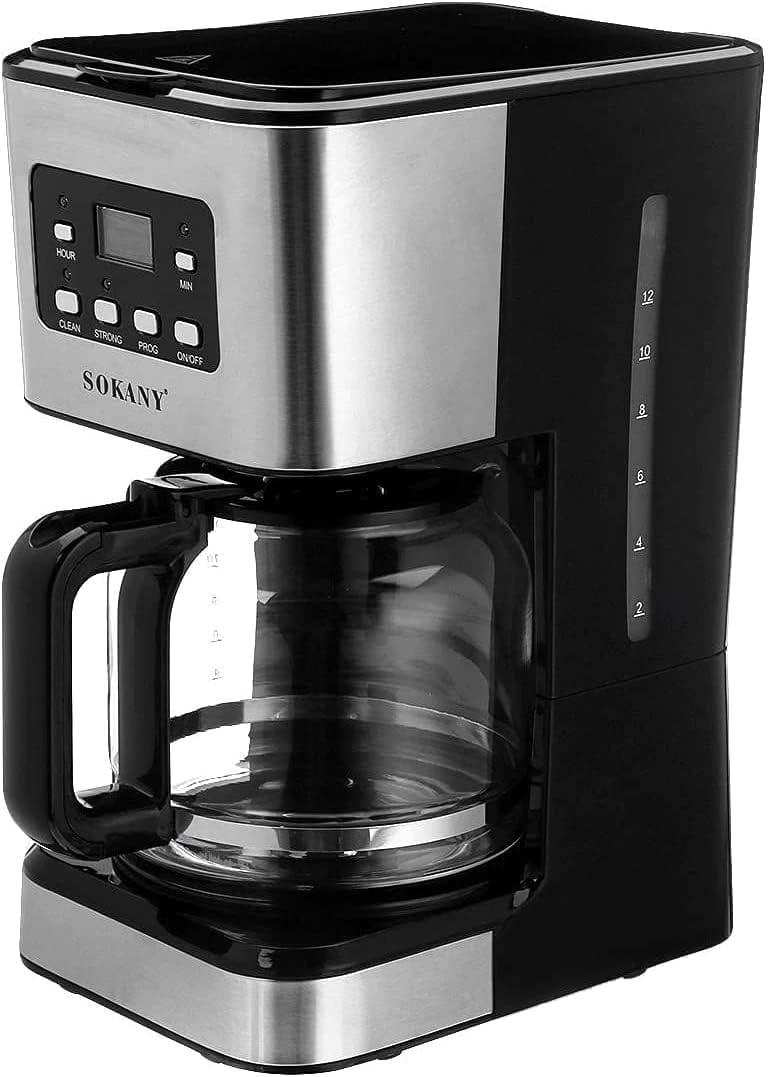 Кофеварка капельная Sokany CM-121E Black-Silver