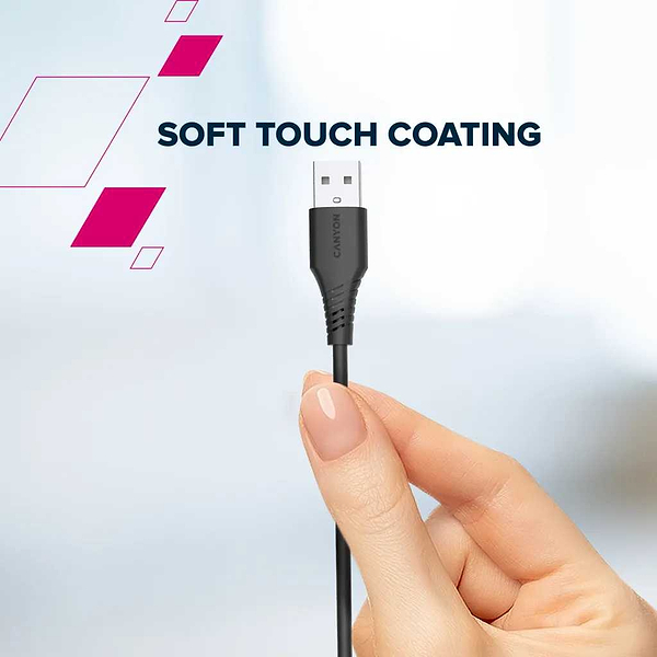 Фото - Кабель Canyon Onwire 18TP USB-A to USB-C 2m 18W TPE Black (CNS-AC18SC20B)