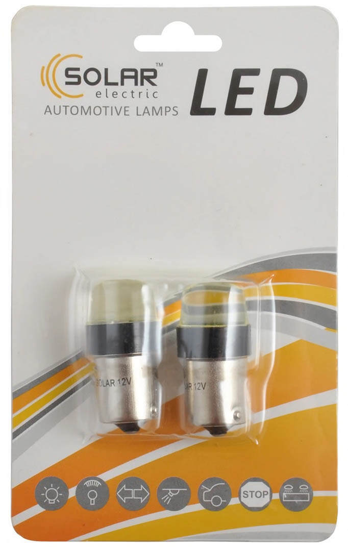Автолампа Solar LED 12 S25 BA15s COB 100lm white 2 шт. (LC345_B2)