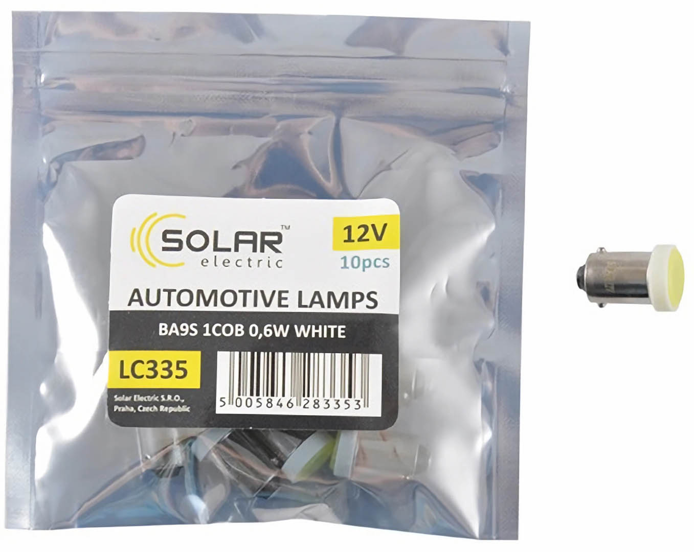 Автолампа Solar  LED 12V T8.5 1COB 0.6W white 10 шт. (LC335_P)