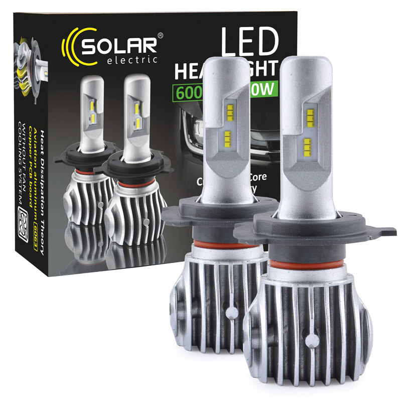 Автолампа Solar H4 12/24V 6500K 6000Lm 40W Cree Chip 1860 (8604)