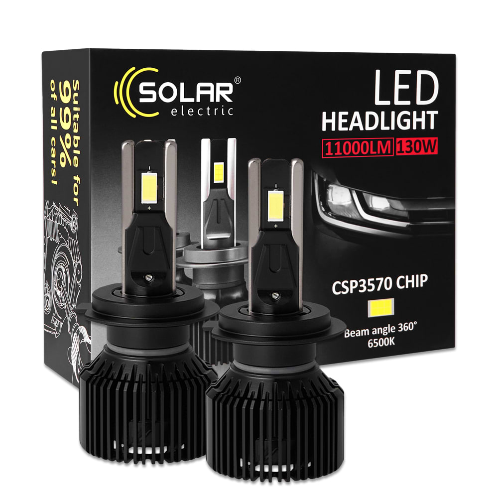 Автолампа Solar H7 12/24V 130W 11000Lm 6500K CSP3570 2 шт. (8707S2)