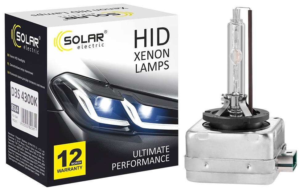 Автолампа Solar D3S 4300K 42V 35W PK32d-3 (8314)