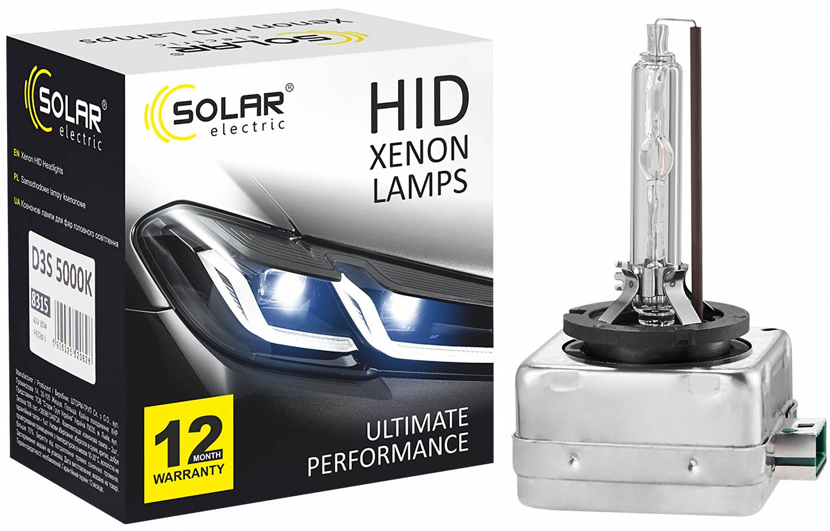 Автолампа Solar D3S 5000K 42V 35W PK32d-3 (8315)