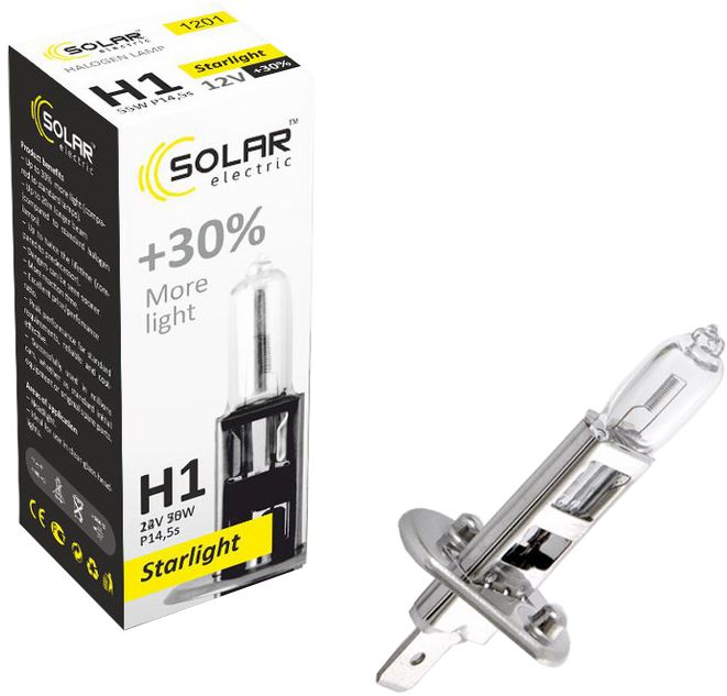 Автолампа Solar H1 12V 55W P14.5s (1201)