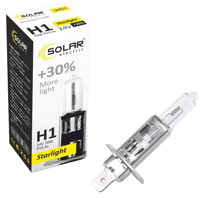 Автолампа Solar H1 24V 70W P14.5s (2401)