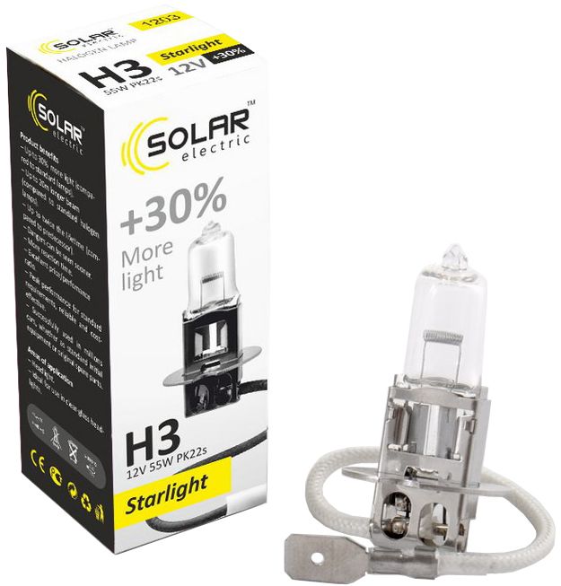 Автолампа Solar H3 12V 55W PK22s (1203)