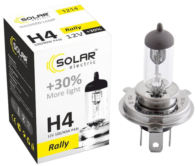 Автолампа Solar H4 12V 100/90W P43t-38 (1214)