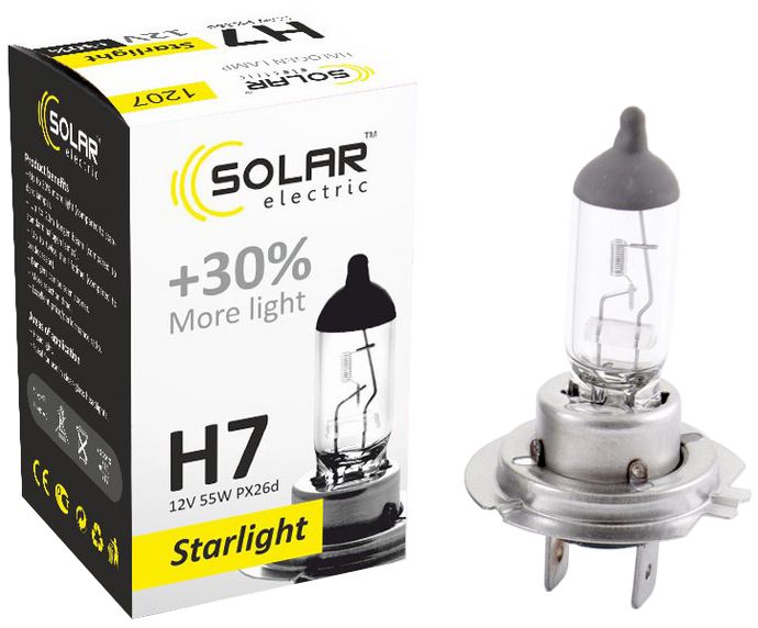 Автолампа Solar H7 12V 55W PX26d (1207)