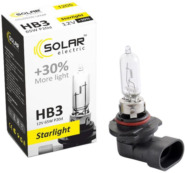 Автолампа Solar HB3 12V 65W P20d (1205)
