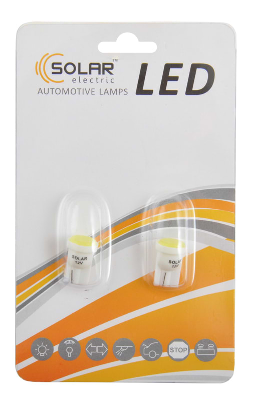 Автолампа Solar LED 12V T10 W2.1x9.5d 1COB 48LM white 2 шт. (LC331_B2)