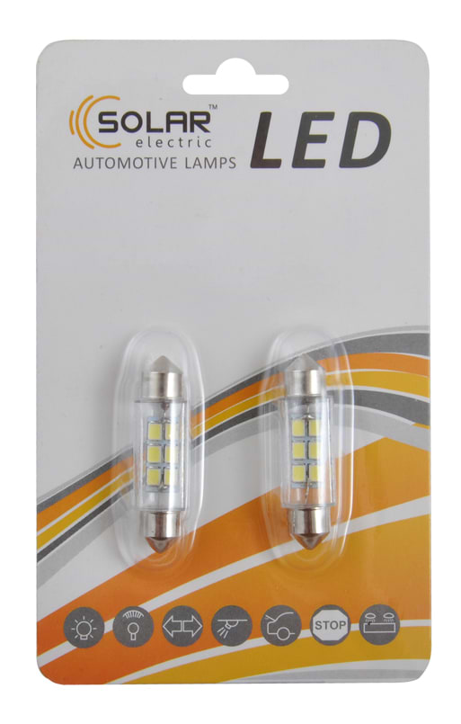 Автолампа Solar LED 12V SV8.5 white 2 шт. (LS276_B2)