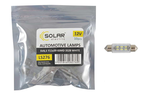 Автолампа Solar LED 12V SV8.5 white 10 шт. (LS276_P)