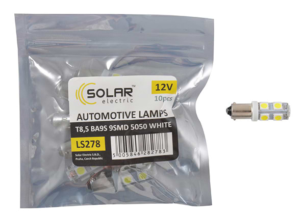 Автолампа Solar LED 12V SV8.5 white 10 шт. (LS278_P)
