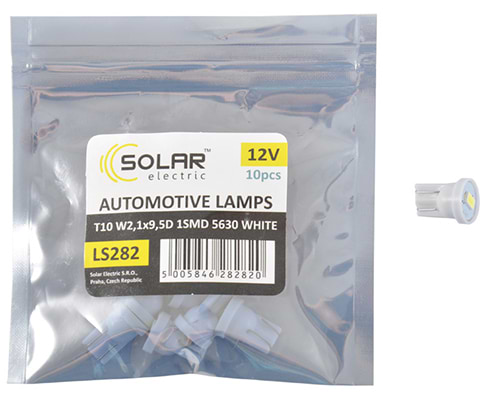 Автолампа Solar LED 12V T10 W2.1x9.5d 1SMD 5630 white 10 шт. (LS282_P)