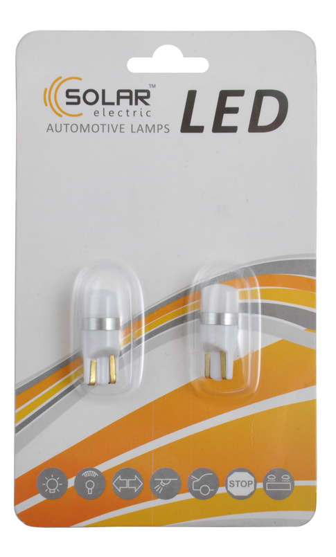 Автолампа Solar LED 12V T10 W2.1x9.5d SMD 3030 92lm white 2 шт. (LS293_B2)