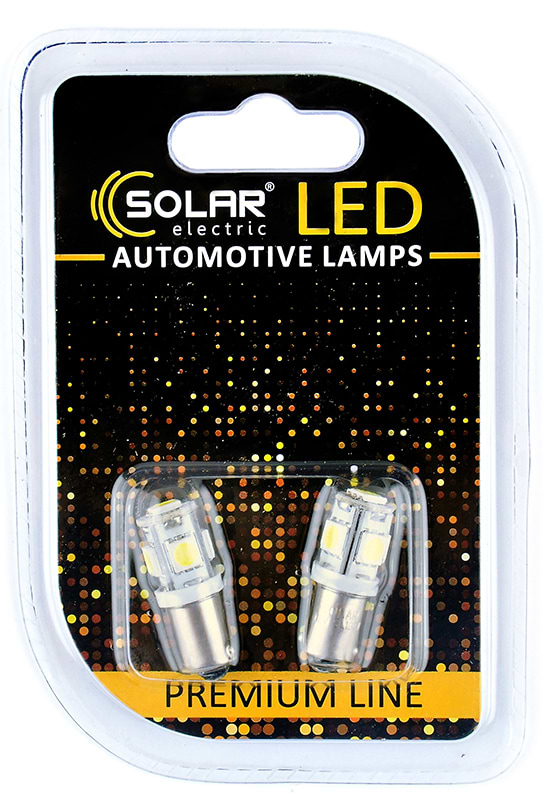 Автолампа Solar 12V T8.5 BA9s 5SMD 5050 white 2 шт. (SL1331)