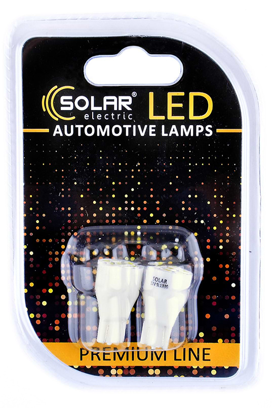 Автолампа Solar 12V T10 W2.1x9.5d 7SMD 2835 white 2 шт. (SL1338)