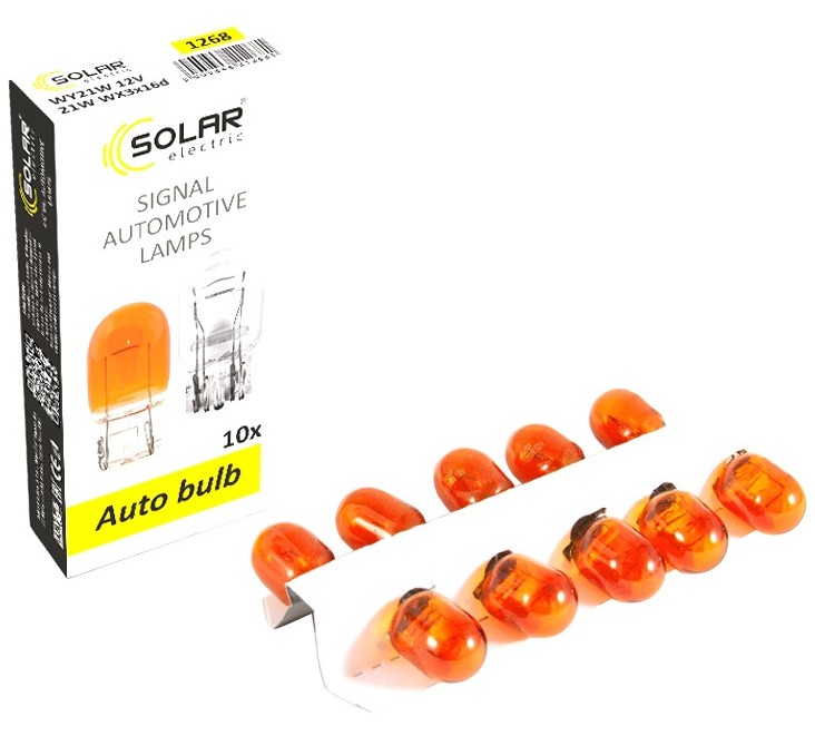 Автолампа Solar WY21W AMBER 12V WX3x16d (1268)
