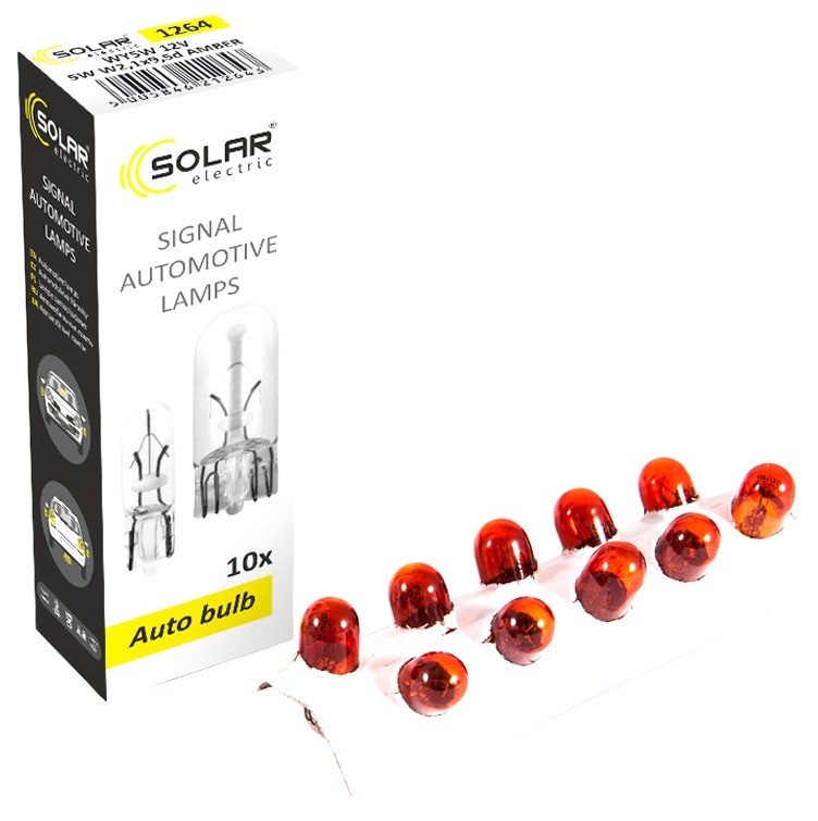 Автолампа Solar WY5W AMBER 12V W2 1x9.5d (1264)