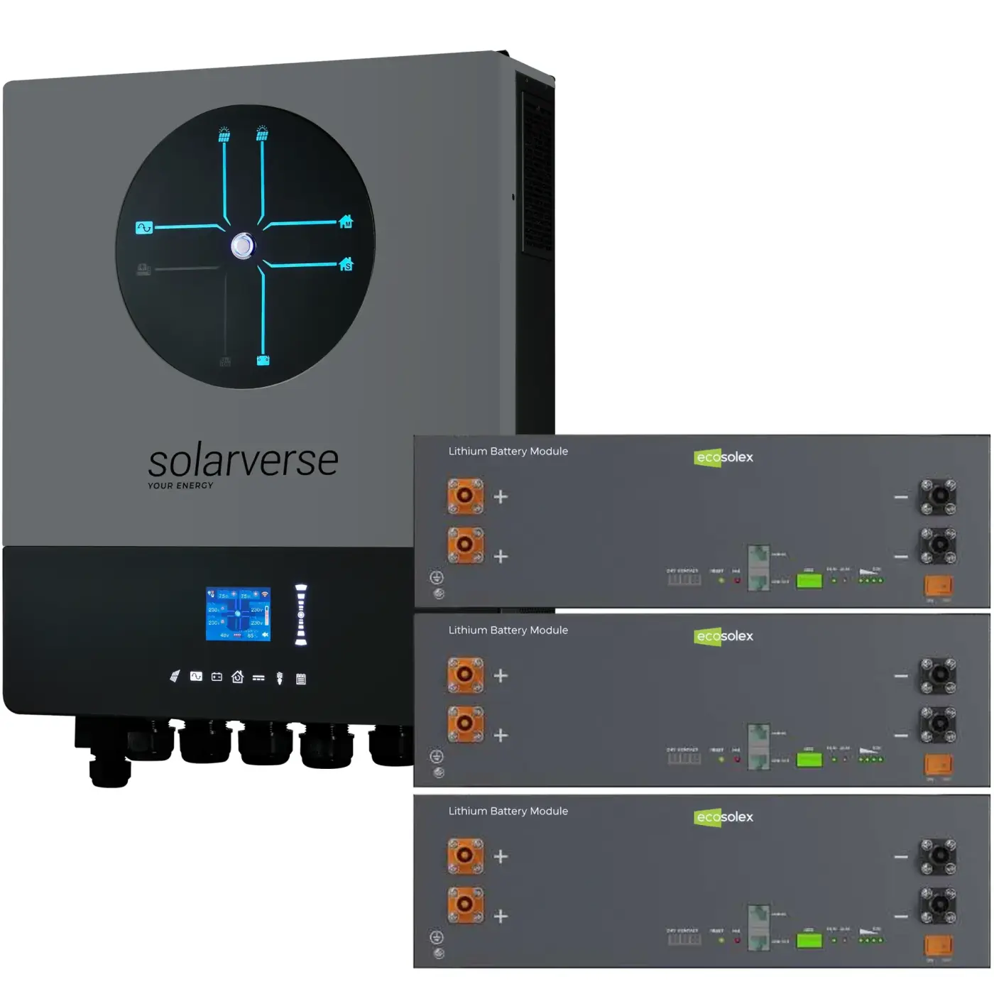 Система хранения энергии Solarverse SV-1SV8K1-LEC15K1-1 (1ф, 8kW, 51.2V, 15.4kWh, LiFePO4)