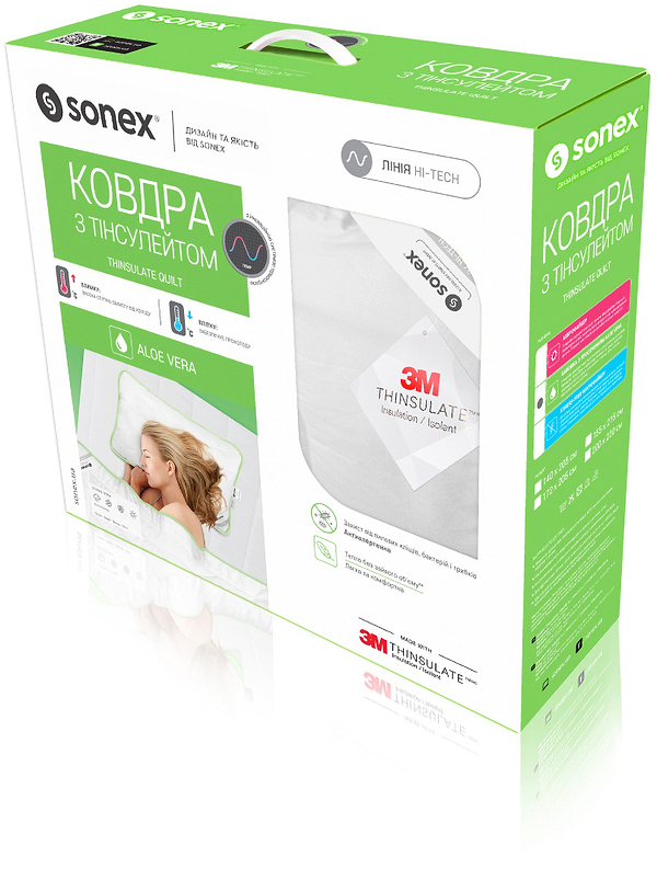 Фото - Одеяло всесезонное полуторное Sonex 155х215 тинсулейт Aloe Vera 3М Thinsulate (SO102039)