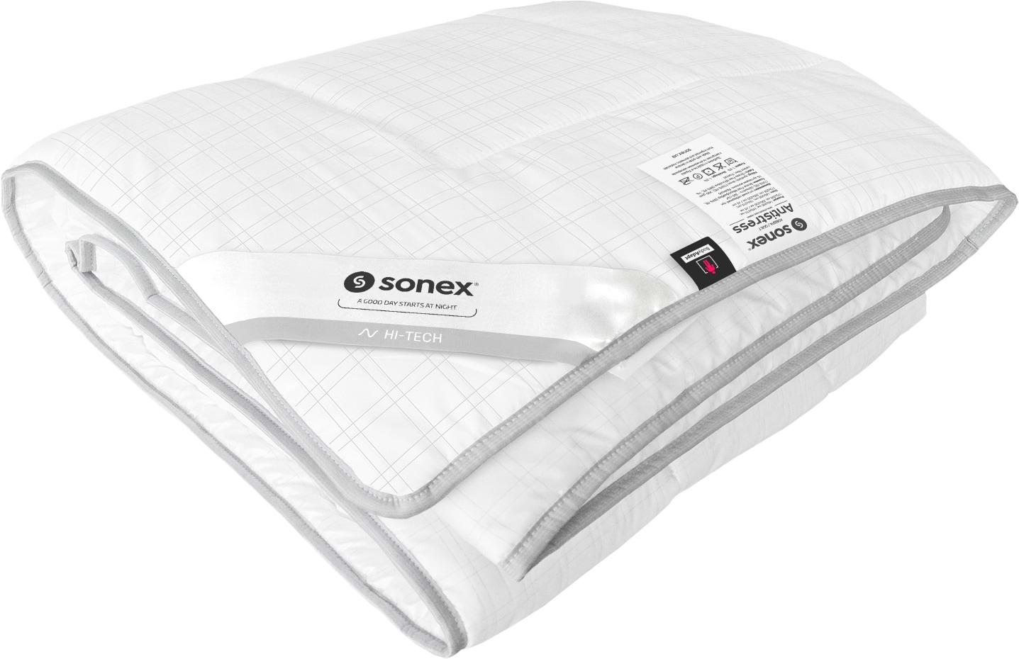 Ковдра демісезонна двоспальна Sonex 172x205 штучний лебединий пух Antistress Карбон (SO102073) - Фото 1