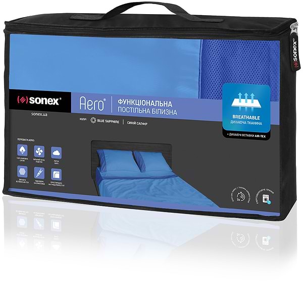 Фото - Комплект постельного белья Sonex 205х225 Aero Blue Sapphire Премиум Сатин (SO102194)