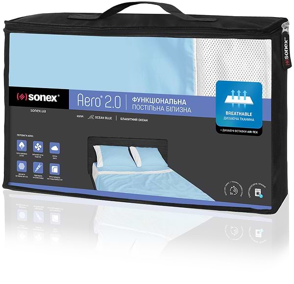 Фото - Комплект постельного белья Sonex 2х145х210 Aero Ocean Blue Премиум Сатин (SO102208)