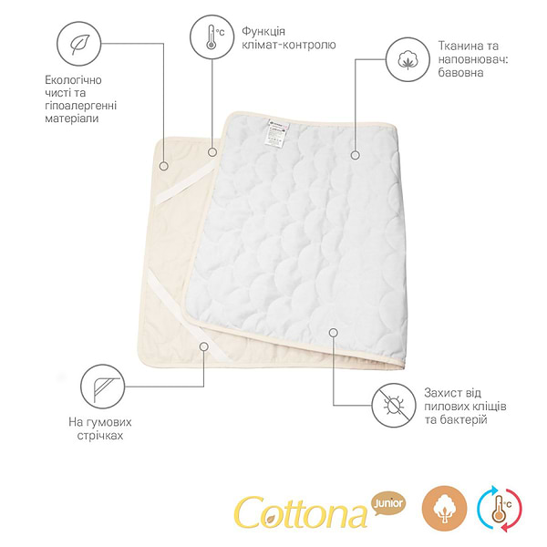 Фото - Наматрасник Sonex Cottona Junior Хлопок 70 x 140 см (SO102128)