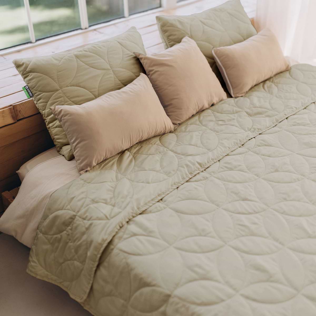 Набір покривало + наволочки євро Sonex Hawaii двостороннє 220х240 + 50х70 см 2 шт. Коричневе (SO102525) - Фото 1