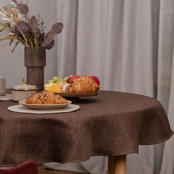 Фото - Скатертина кругла Sonex Jordan 140 коричнева (SO102568)